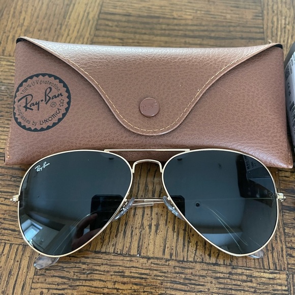 Ray-Ban Accessories - Ray-Ban Gold Aviator Sunglasses
